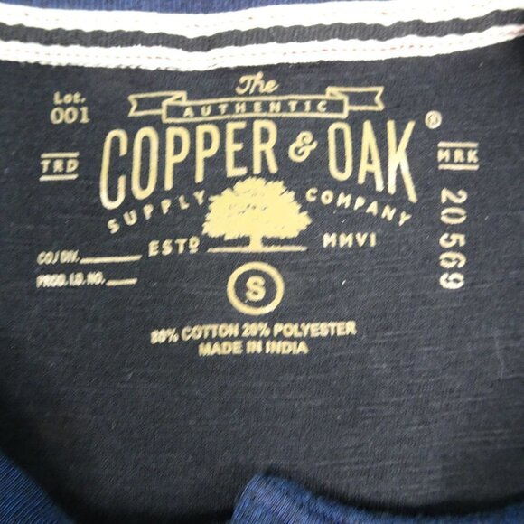 NWT Copper & Oak Blue/Black Qtr Button Shirt Small - Picture 3 of 6